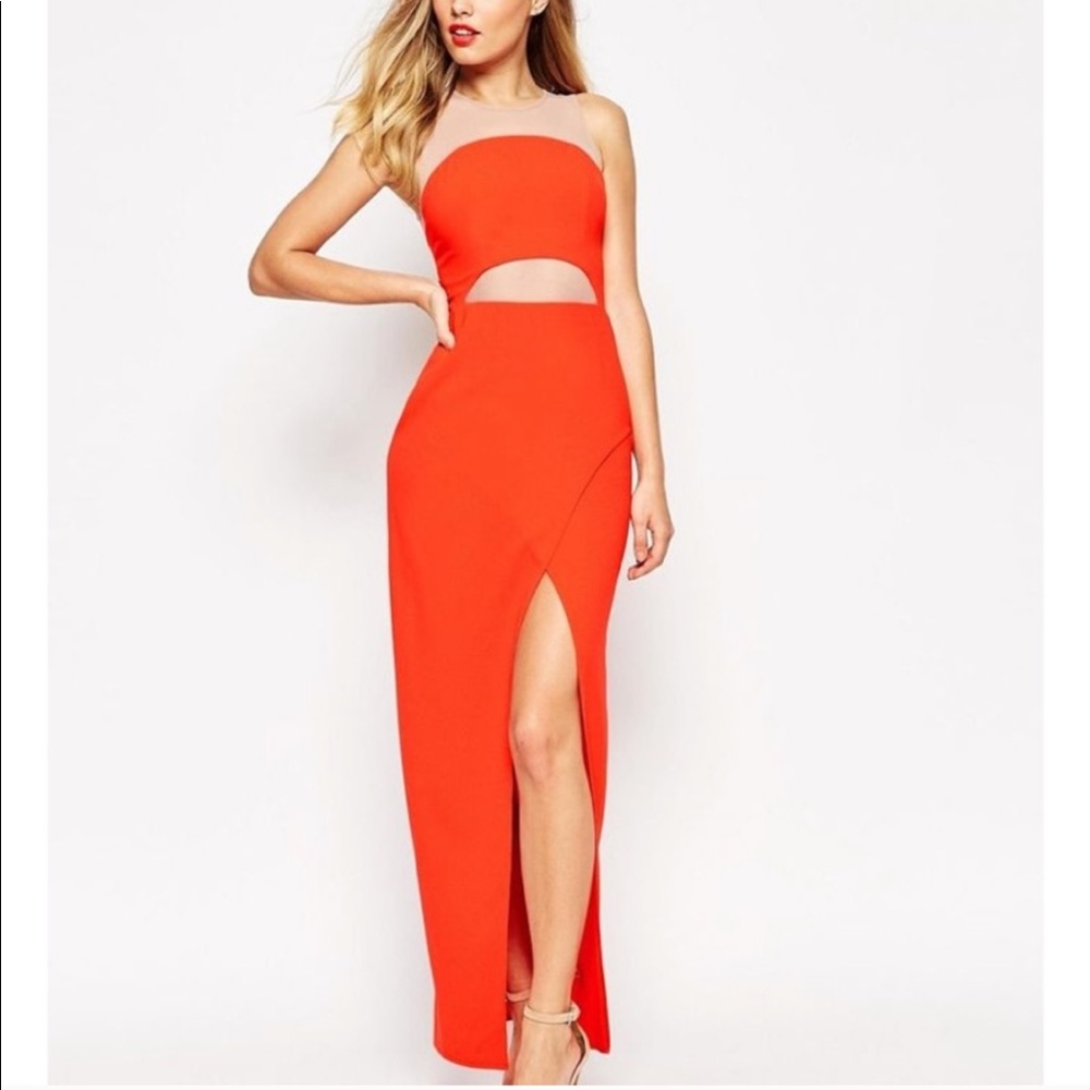 ASOS cutout maxi gown orange